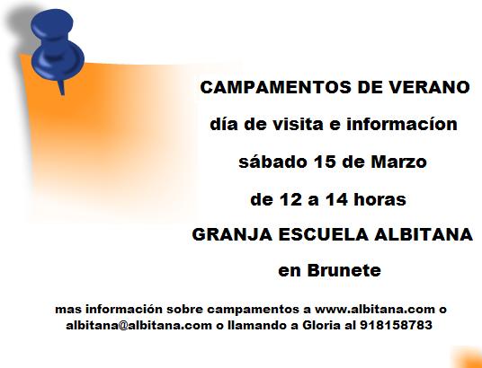 Día de visita (campamentos de verano Albitana en español y bilingüe inglés – español)